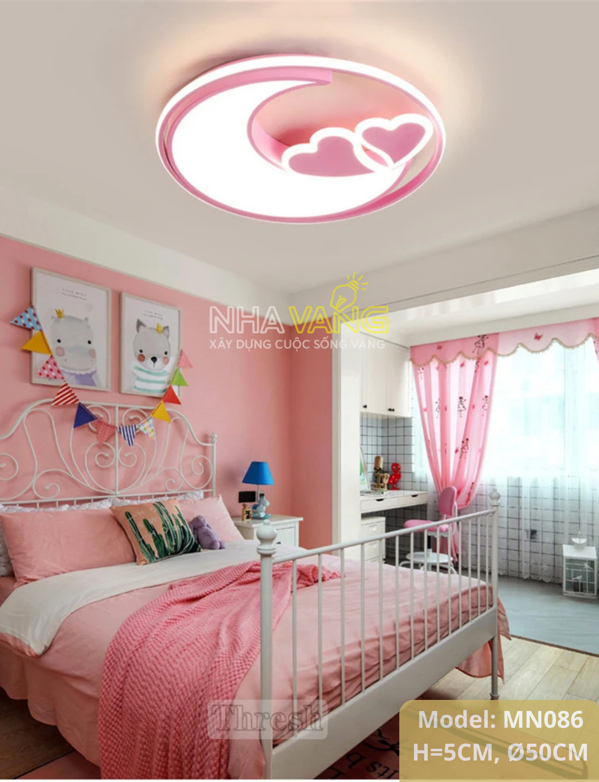 ĐÈN LED MICA ỐP TRẦN TẠO HÌNH DÀNH CHO BÉ GÁI MN-086 - Ảnh 2