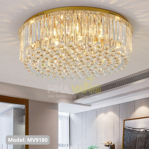 ĐÈN MÂM TRÒN ỐP TRẦN PHA LÊ MV-9180