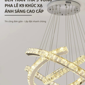 ĐÈN THẢ TRẦN PHA LÊ 3 VÒNG KHUYẾT KPL-246
