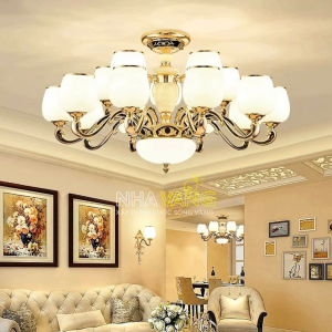 ĐÈN CHÙM CỔ ĐIỂN DÁNG CỐC 15 TAY N-605/15