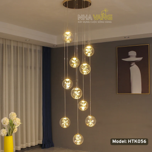 ĐÈN THẢ TRẦN BÓNG HOA PHA LÊ THIẾT KẾ RIÊNG HTK-056