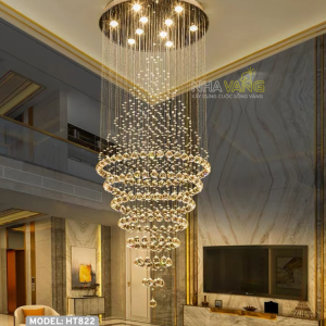 ĐÈN CHÙM PHA LÊ THÔNG TẦNG ỐP TRẦN DÁNG THẢ HT-822