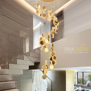 ĐÈN THẢ QUẢ CẦU VIỀN PHA LÊ THIẾT KẾ RIÊNG HTK-057