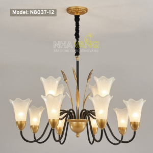 ĐÈN CHÙM CHAO THỦY TINH PHONG CÁCH INDOCHINE N-8037/12