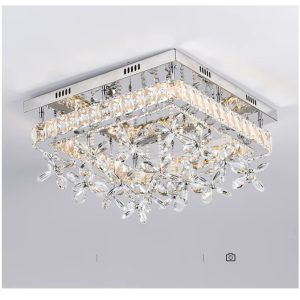 ĐÈN MÂM VUÔNG ỐP TRẦN THẢ PHA LÊ CÁNH HOA M-9119