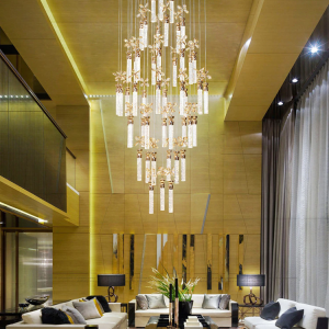 ĐÈN CHÙM TRỤ PHA LÊ THÔNG TẦNG CÁNH HOA HTK-015-C